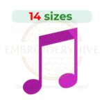 Buy Musical notes silhouette machine embroidery design
