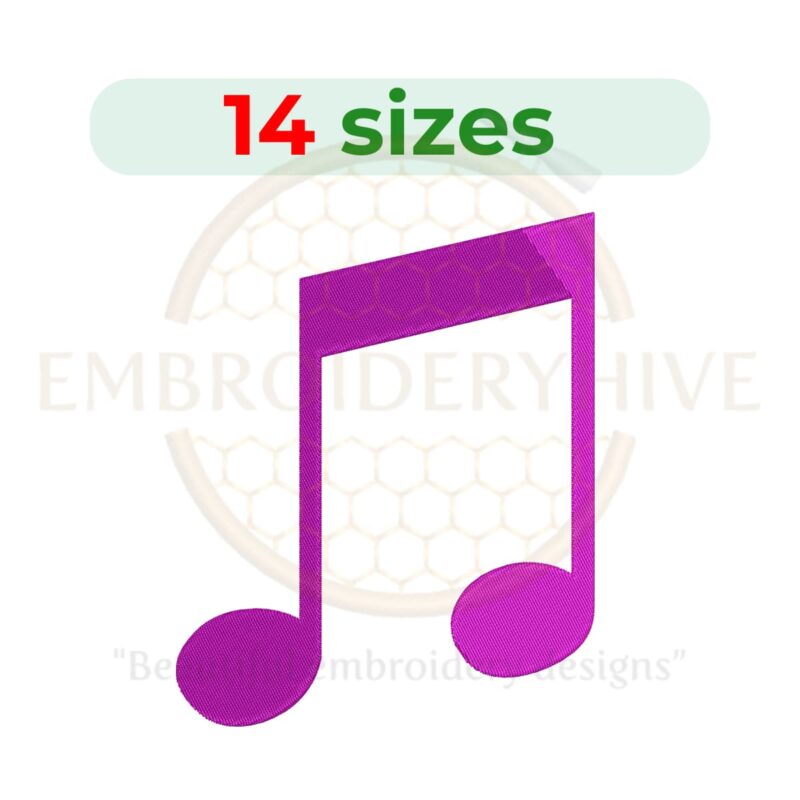 Buy Musical notes silhouette machine embroidery design