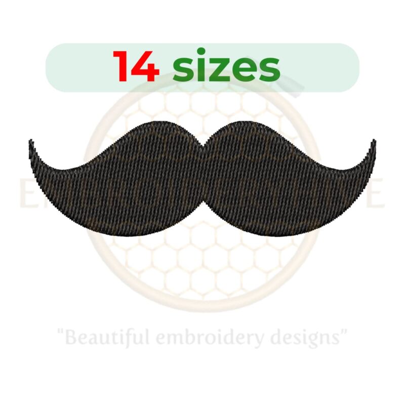 Buy Mustache machine embroidery design