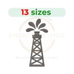 Oil Rig Embroidery Design - Digital file for machine embroidery, 13 sizes from 1.5 to 7.5 inches.
