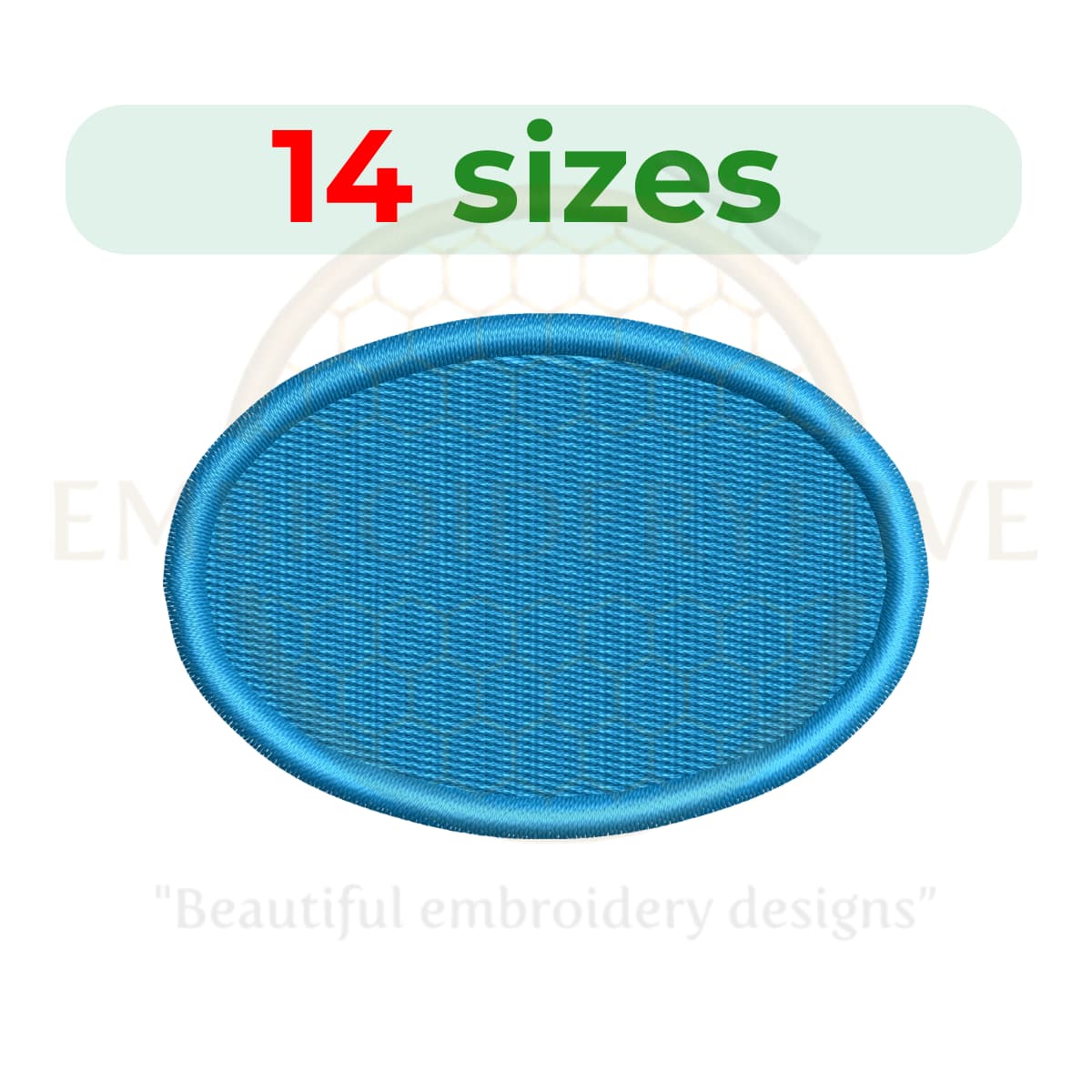 Buy Oval Shape machine embroidery design