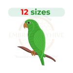 Parrot Embroidery Design – Digital file in 12 sizes for embroidery machines.
