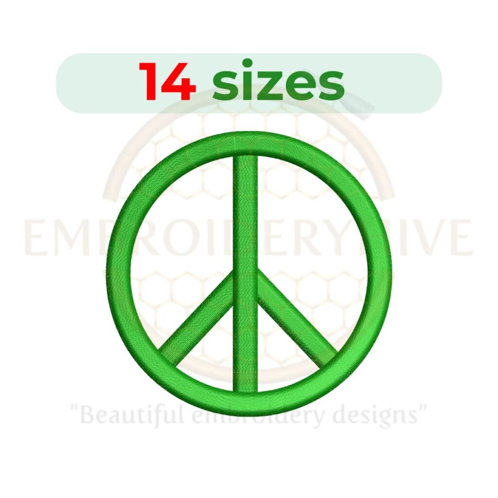 Peace Sign embroidery design - EmbroideryHive