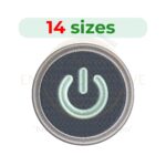 Digital power button embroidery design in 14 sizes for embroidery machines
