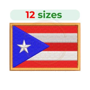 Buy Puerto Rico flag machine embroidery design