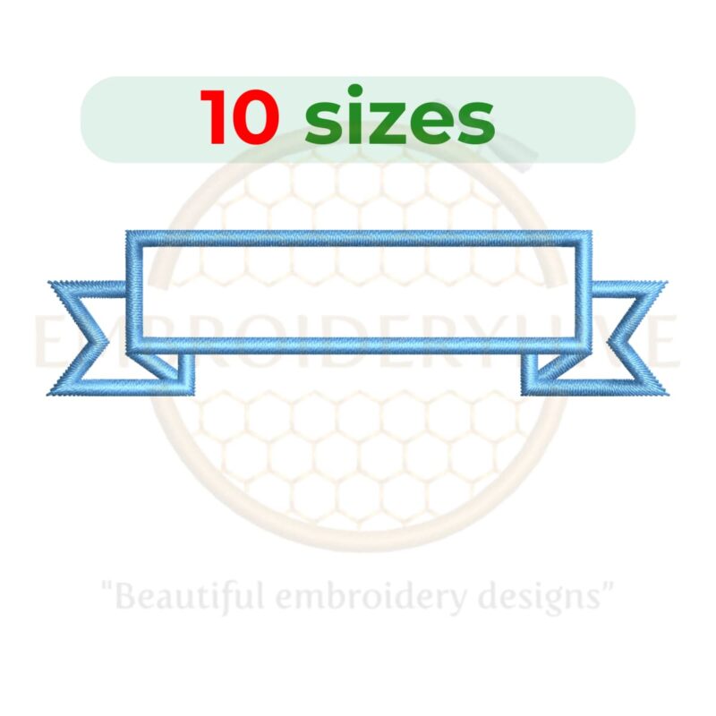 Buy Rectangle banner label machine embroidery design