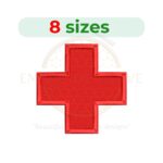 Digital red cross embroidery design in 8 sizes for embroidery machines.
