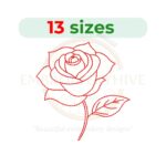 Rose Outline Embroidery Design - Digital File for Embroidery Machines