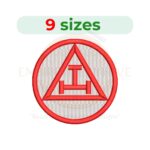 Royal Arch Chapter Embroidery Design - Masonic digital machine embroidery file in 9 sizes from 1 to 5 inches.