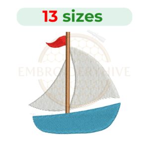 Buy Sail Boat machine embroidery design