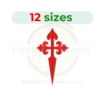 Saint James Cross Embroidery Design - Cross Silhouette and Fill Stitch for Machine Embroidery