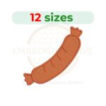 Sausage Embroidery Design – Fun and detailed sausage design, available in 12 sizes from 2 to 7.5 inches.