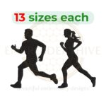 Buy Female and male runner machine embroidery design