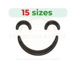 Smile Face Embroidery Design – A cheerful and fun embroidery file available in 15 sizes from 0.5 to 7.5 inches.