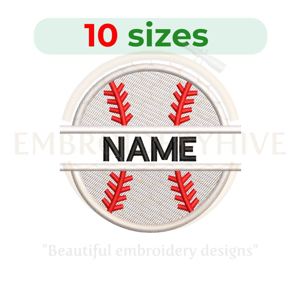 Buy Split Baseball machine embroidery design