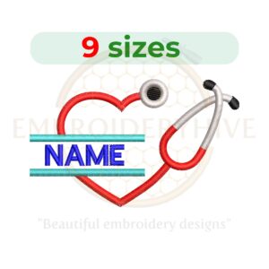 Buy Stethoscope Heart Split Machine embroidery design