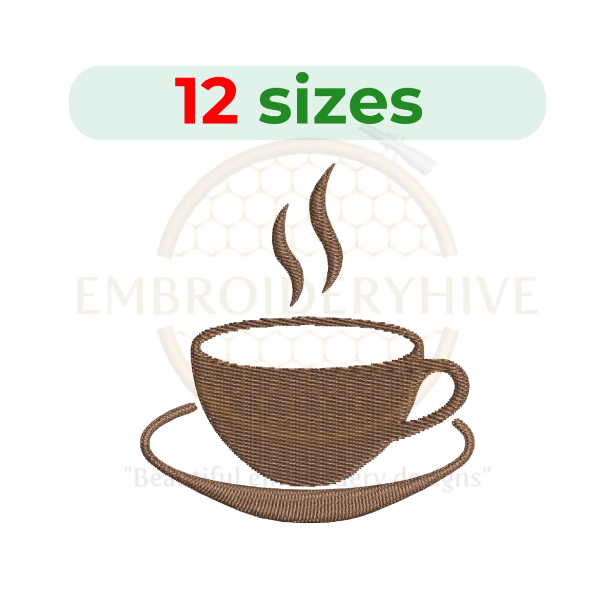 Buy Tea Cup machine embroidery design