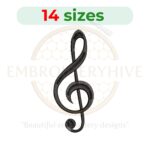Buy Treble Clef machine embroidery design