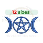 Buy Triple Moon Pentacle machine embroidery design