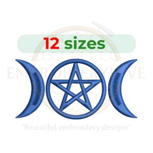 Buy Triple Moon Pentacle machine embroidery design