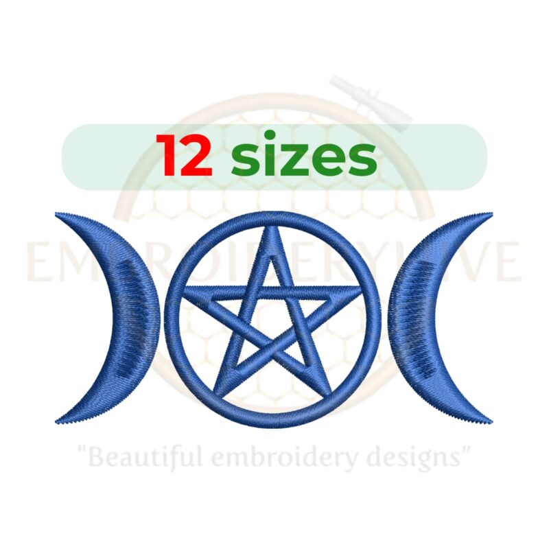 Buy Triple Moon Pentacle machine embroidery design