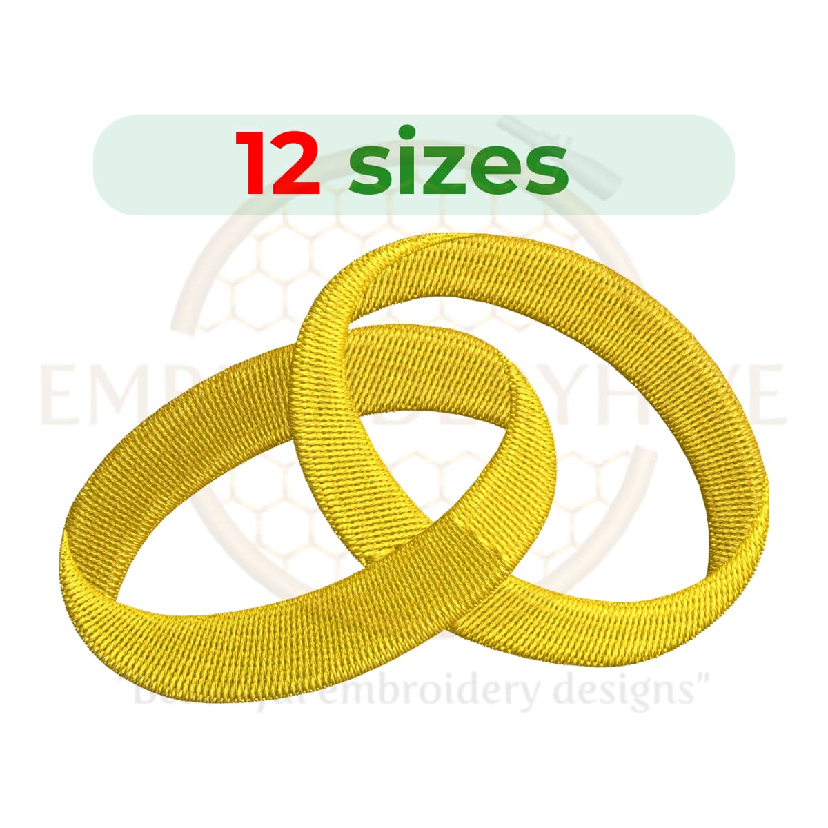 Buy Wedding Rings Machine embroidery design