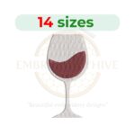 Buy Wine Glass machine embroidery design
