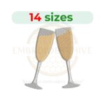 Buy Wine Glasses machine embroidery design
