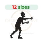 Zombie Embroidery Design - Mini Zombie - Filled Stitch - Halloween