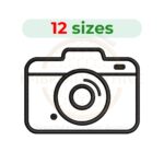 Camera Embroidery Design – 12 Sizes from 2" to 7.5", Photography Machine Embroidery File, Instant Download