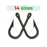 Crossed Fishing Hook Embroidery Design – 14 Sizes from 1" to 7.5", Nautical Fishing Machine Embroidery, Instant Download