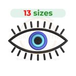 Evil Eye Embroidery Design – 13 Sizes from 1.5" to 7.5", Machine Embroidery File, Digital Download