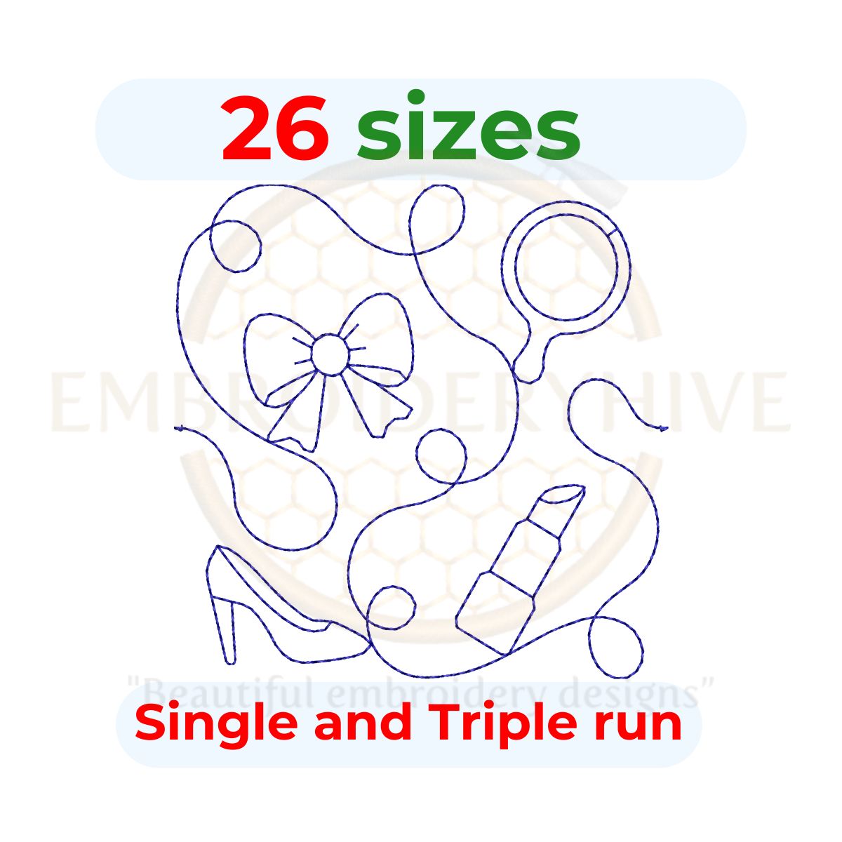 Girl Quilt Block Embroidery Design – 26 Sizes in Two Stitch Styles for Quilting