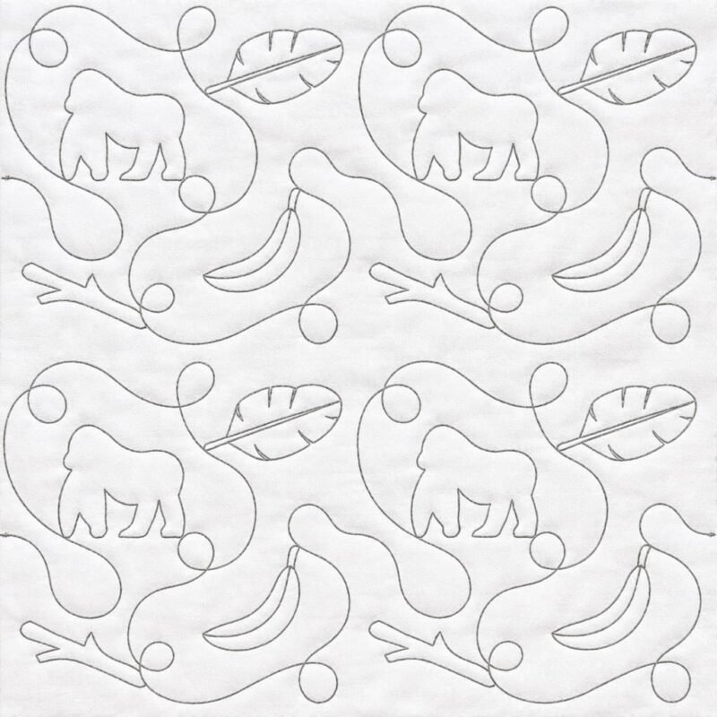 Gorilla Quilting Embroidery Design | Edge to Edge Quilt Block ...
