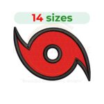 Tornado Symbol Embroidery Design – 14 Sizes from 1" to 7.5", Weather Icon Machine Embroidery File, Instant Download