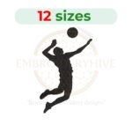 Buy volleyball player machine embroidery design in fill stitch for sports projects