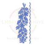 Border Embroidery Design (E-0726) – Digital Machine Embroidery File for Home Décor and Women’s Clothing (2.64" x 7.21")