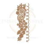 Border Embroidery Design (E-0728) – Digital Machine Embroidery File for Home Décor and Women’s Clothing (2.44" x 7.17")