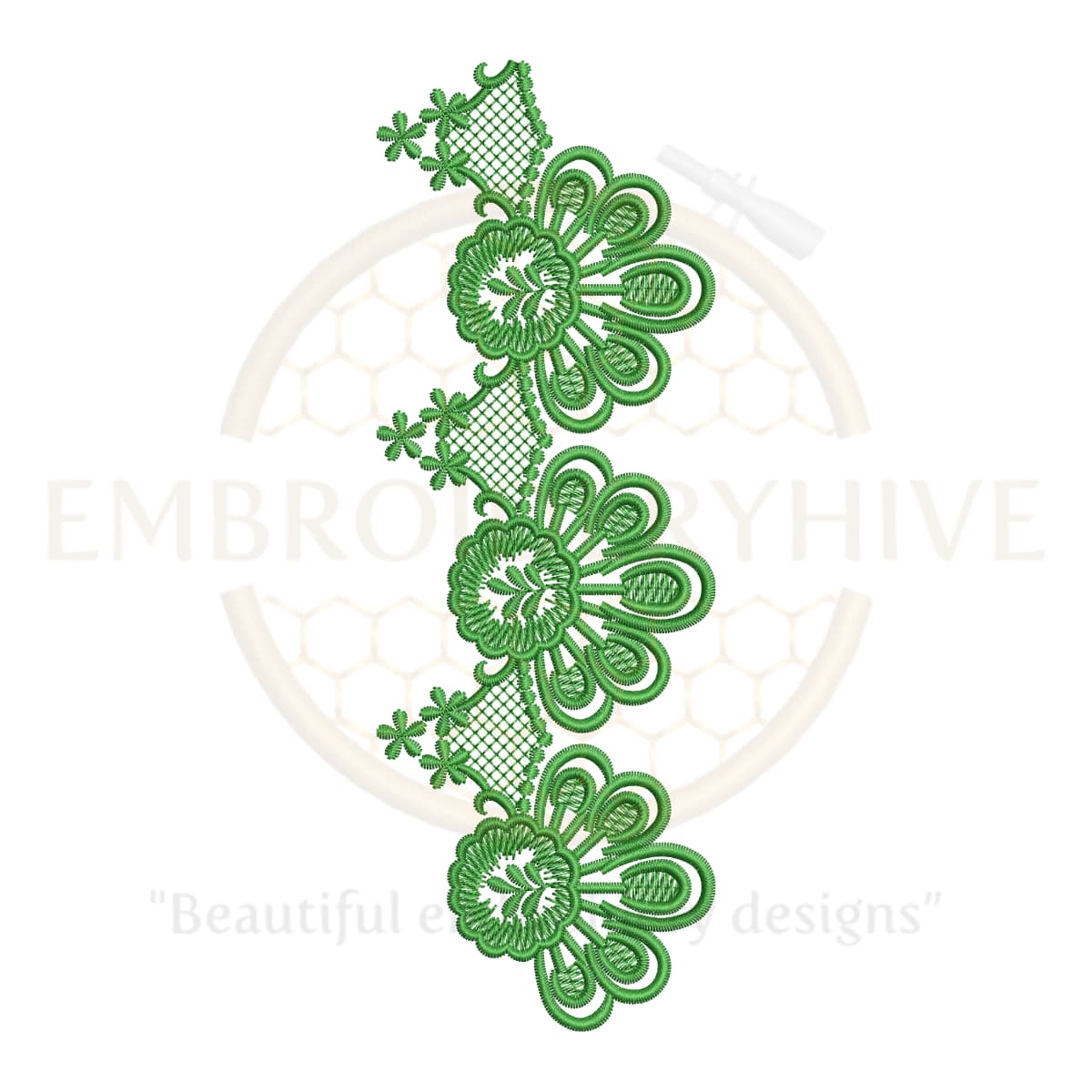 Border Embroidery Design (E-0715) – Elegant Home Décor Embroidery for Tablecloths, Bedsheets, Dresses, and More (2.55" x 7.30")