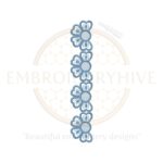 Border Embroidery Design (E-0717) – Narrow and Elegant Machine Embroidery for Curtains, Kaftans, and Home Décor (1.29" x 7.10")
