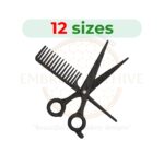 Barber Embroidery Design – 12 Sizes Digital Machine Embroidery File for Barbershop Projects