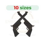 Crossed Revolver Embroidery Design – 10 Sizes Digital Machine Embroidery File