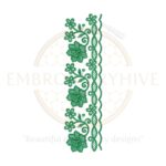 Floral Border Embroidery Design E-0735 – Elegant Machine Embroidery File for Home and Apparel Use