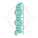 Floral Border Embroidery Design E-0738 – Elegant digital embroidery pattern for clothing and home textiles