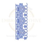 Flower Border Embroidery Design E-0743 – Digital machine embroidery pattern for home décor and apparel