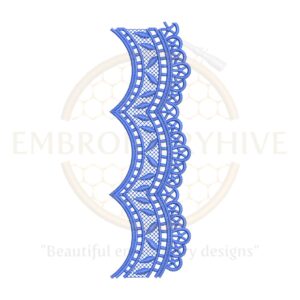 Flower Border Embroidery Design E-0747 – Intricate digital floral design for machine embroidery
