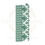 Flower Border Embroidery Design E-0749 – Wide floral machine embroidery for home decor and garments