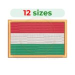 Hungary Flag Embroidery Design – Digital Download with 12 Sizes for Machine Embroidery