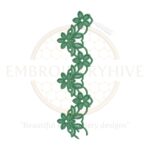 Floral Border Embroidery Design E-0765 – Vertical floral embroidery pattern for home decor and women's clothing