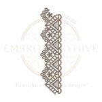 Elegant floral border embroidery design for machine stitching, ideal for home linens and women's outfits. Instant digital download.